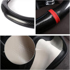 16 inch Steering Wheel Cover Carbon Fiber, Compatible Large-Size for F150 F250 F350 Ram 4Runner Tacoma Tundra Range Rover Model Car Accessories for Women Men
