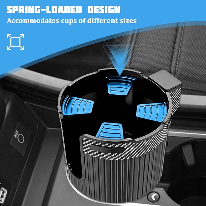 Car Cup Holder Extender, Expandable Vehicle Water Bottle Holder Adapter with Adjustable Base, Automotive Interior Drink Cup Expander, Universal for SUV Caravan Truck