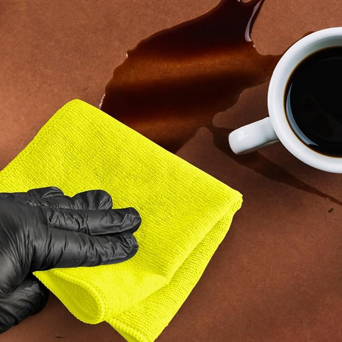 Microfiber Cleaning Cloths (Value Pack of 12) - Size 12 x 12 Inches, Highly Absorbent Cleaning Rags, Lint Free, Reusable and Washable, Microfiber Towels for Cars