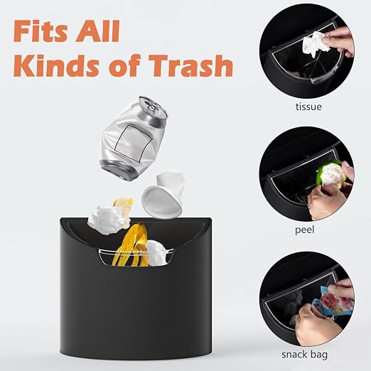Leakproof Car Trash Can,Mini Car Trash Bin for SUV and Truck,Small Removable Liner Garbage Can,Waterproof Automotive Trash Can for Vehicle,Home,Office,Multipurpose,Easy to Clean (Wine Red)