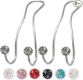 Bling Purse Hook for Car Headrest, Upgraded Cute Car Seat Hooks for Bag Handbag, Durable Stainless Auto Purse Hanger Holder 2 Pack, Grey