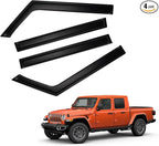 Rain Guards Compatible with 2020-2025 Jeep Gladiator 2018-2025 Jeep Wrangler JL 4-Door, Tape-On Side Window Visor Wind Deflector Vent Visors Car Accessories