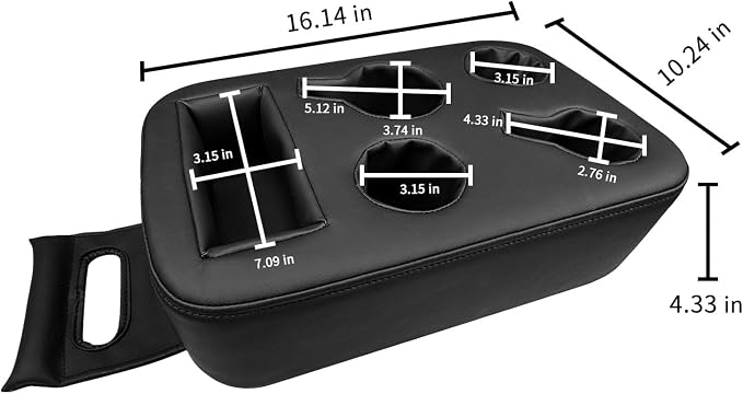Car Back Seat Cup Holder, PU Leather Couch Sofa Bed Cup Holder Expander Tray, Boat Tray, Organizer for Trucks, Minivans, SUVs, RVs, Vehicles, Holds Drinks, Snacks, Cell Mobile Phone