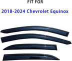 Tape On Window Rain Guards Deflectors for 2018-2024 Chevrolet Equinox | Out-Channel Window Visors Vent Wind Deflectors Vent Visors,All-Weather Protection,Precision Fit 18-24 Chevy Equinox-4PCS