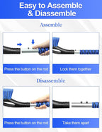 27 Inch Ice Scraper and Brush for Car, Snow Brush and Ice Scraper with Foam Grip, Detachable Snow Scraper for SUV Truck Vehicle Auto Windshield Window - Blue
