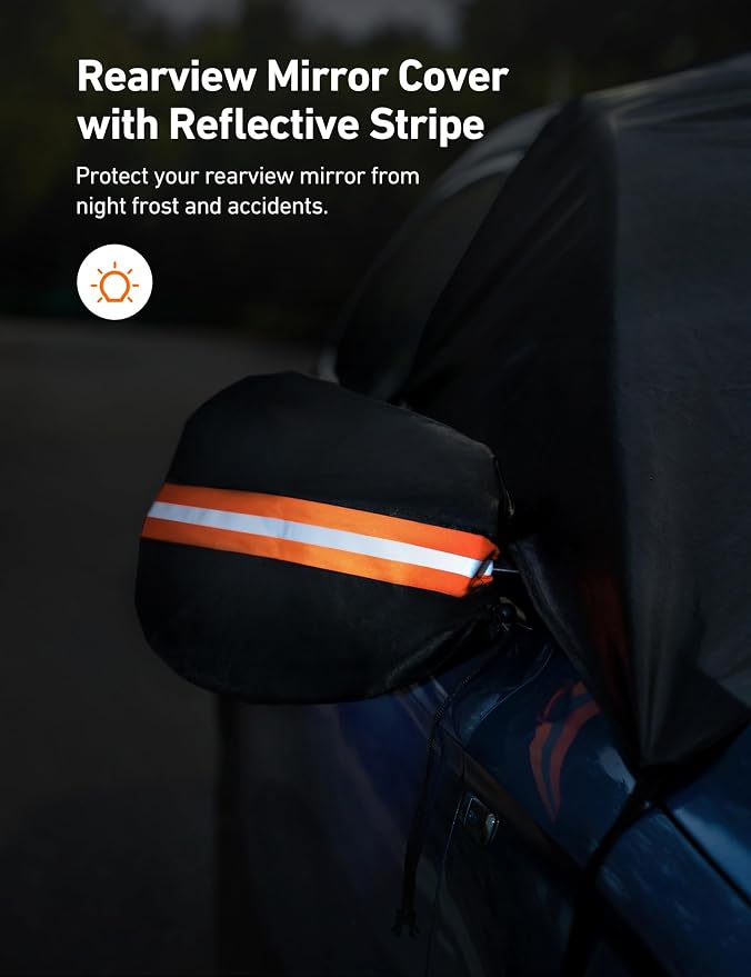 Car Windshield Snow Cover, Windshield Cover for ice and Snow, Frost Windshield Cover for Ice, 2*Removal Side Mirror Protector, Windproof UV Sunshade Cover for Cars, SUVs, Vans