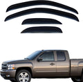 Tape On Rain Guards Window Visors Deflectors for 2007-2013 Chevrolet(Chevy) Silverado & GMC Sierra 1500/2500HD/3500HD Extended Cab,Side Window Rain Guards Vent Visors,4-Piece Set