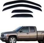 Tape On Rain Guards Window Visors Deflectors for 2007-2013 Chevrolet(Chevy) Silverado & GMC Sierra 1500/2500HD/3500HD Extended Cab,Side Window Rain Guards Vent Visors,4-Piece Set