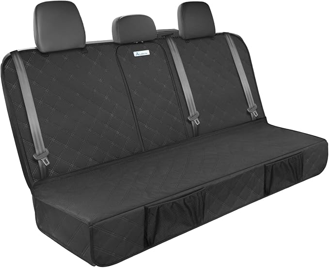 ALLANSING Upgraded 900D Heavy Duty Dog Back Bench Seat Cover for Full‑Size Trucks, Car Seat Protector, Seatbelt & Armrest Compatible, Waterproof & Non‑Slip for Dogs & Kids