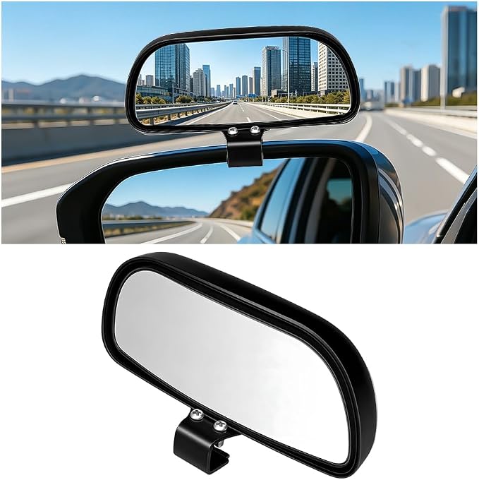 Car Blind Spot Mirror, Adjustable HD Clear Glass Convex Rectangle Side Rear View Mirror, Wide Angle Auto Blindspot Rearview Accessories for Driving Safe, Universal for SUV Van Truck (Black)