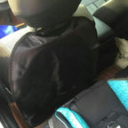 2pcs Kick Mats Backseat Protector Pad for Feet, Waterproof Oxford Fabric Anti-Scuff Vehicle Seat Back Covers, Black Travel Accessories