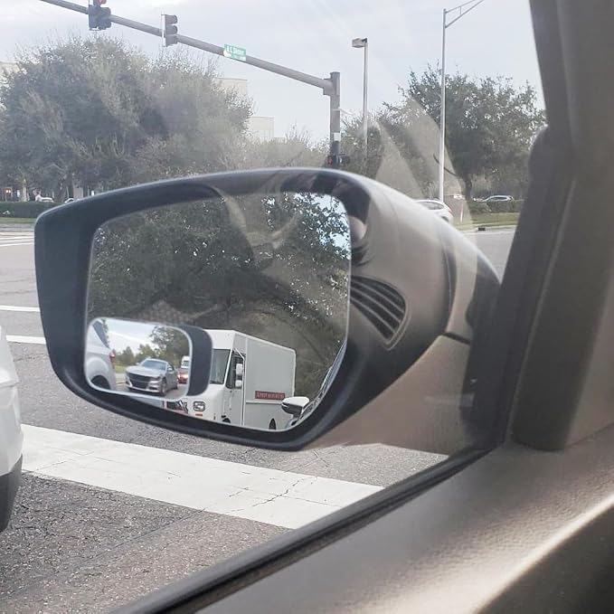 Suction Cup Blind Spot Mirror, HD Glass Frameless Removable Convex Wide Angle Rear View Mirror (Rectangular, Pack of 2)