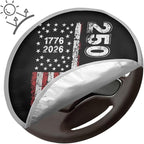 250 Years American Flag Steering Wheel Cover Sun Shade Anti-Heat Aluminum Foil Auto Interior Protector for Men, Block UV Rays Cool in Summer Vehicle Accessories Universal