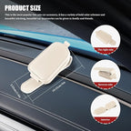 Sunglasses Holders for Car Visor, Sunglass Car Organizer, Leather Magnetic Buckle Sun Visor Sunglass Clip, Car Accessories Ticket Card Clip Sunglasses Mount Fit Truck (Beige, 2PCS)