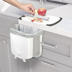 Glad Roomate Collapsible Waste Bin | Compact Travel Trash Can with Space-Saving Expandable Design | Indoor and Outdoor Disposal Basket, 2 Gallon, White