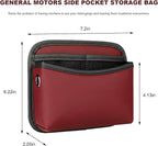 Car Seat Side Pocket Organizer, Multifunctional Leather Console Side Storage Pouch with Card Holder, Waterproof Phone & Sunglasses Pocket Bag for Car Door Seat Console (Red)