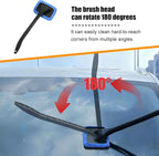 Car Windshield Cleaning Tool, Microfiber Vehicle Window Cleaner with 5 Washable Reusable Cloth Pad & 1 Spray Bottle, Automotive Glass Wiper Cleaning Kit Accessories, Universal Fit (Blue)
