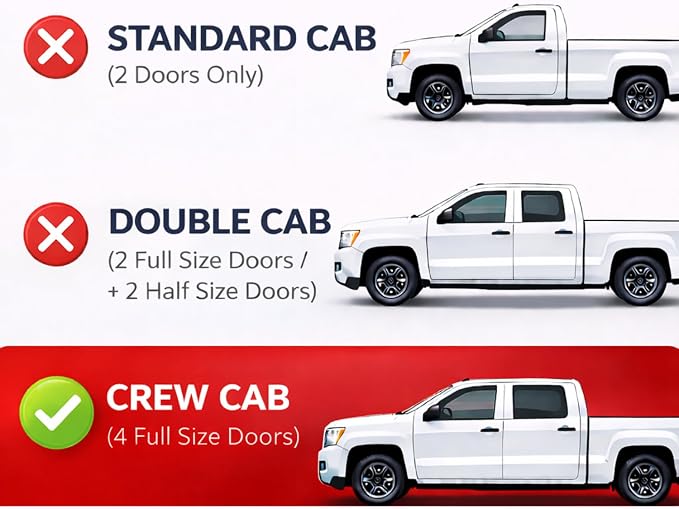 KPY Rain Guards Fit for 2014-2018 Chevrolet Silverado/GMC Sierra 1500 Crew Cab, Out-Channel Window Visor Vent Deflector, Truck Accessories for 2015-2019 Chevy Silverado/Sierra 2500HD 3500HD Crew Cab