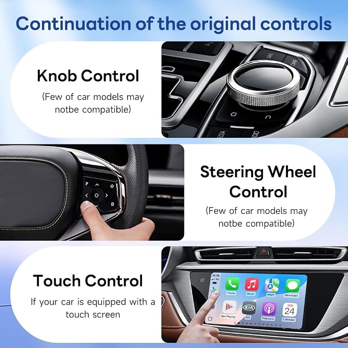 5.0 Wireless CarPlay/Android Auto Adapter USB for Factory Wired Cars (Model Year: 2015 to 2026), Convert Wired Apple CarPlay & Android Auto to Wireless Dongle, Fit in-Dash Navigation