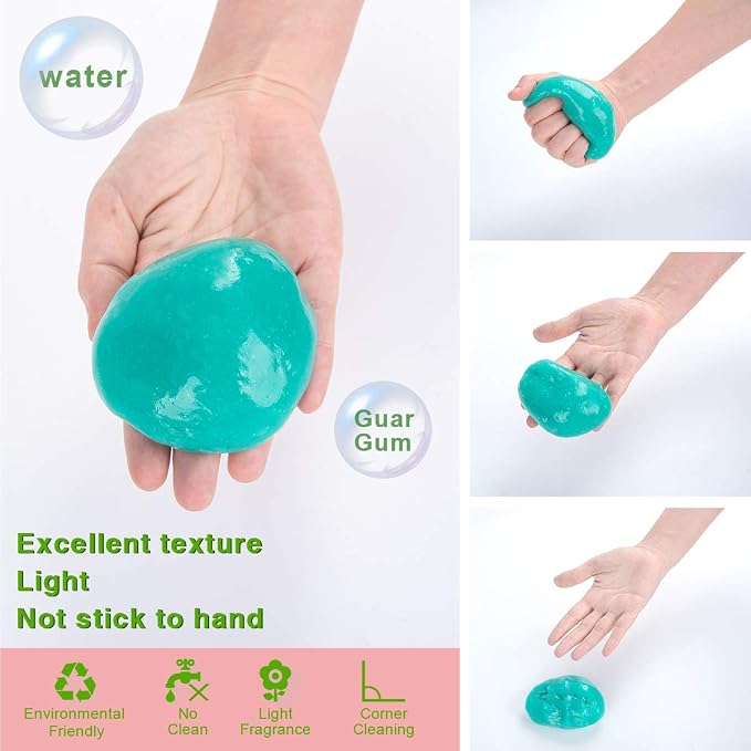 Car Cleaning Gel for Car Detailing Car Cleaning Gel Putty Reusable Keyboard Cleaner Gel Car Putty for Cleaning Dust Universal Cleaning Gel 5 Pack(Green)