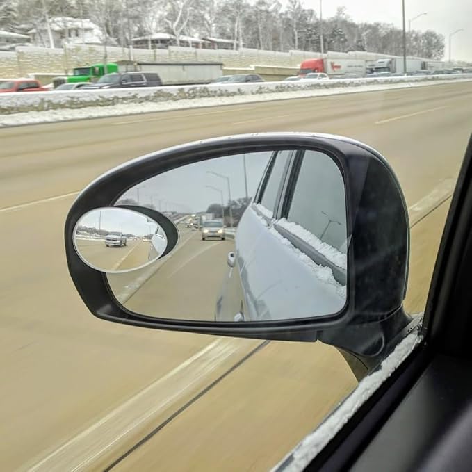 Blind Spot Mirror Oval, HD Glass Frameless Stick on Adjustabe Convex Wide Angle Rear View Blind Spot Car Mirror for Car Blind Spot, Pack of 4