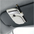 Car Sun Visor Organizer, Multi-Pocket Vehicle Sunglass Card Holder with Pen Slot, Automotive Interior Sunshade Glasses Storage Organizer, Universal Fit (White)