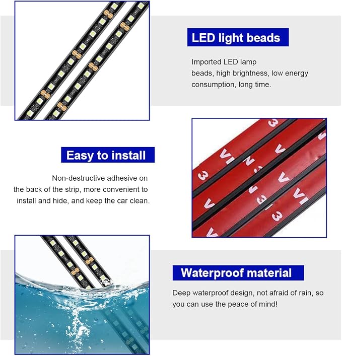 Car LED Strip Light, 24 LED RGB Auto Under Dash Interior Atmosphere Lights, USB Vehicle Decorative Lamp Ambient Night Light Strip, Lighting Kit Car Accessories (Green)