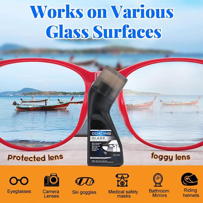 Micro-molecular Anti-fog Coating Agent Wiper, Magic Gem Coating Glass, Magic Gem Anti-Fog Coating, Car Anti-Fog Agent with Applicator, Anti Fog for Car Windshield,Windows,Mirrors,Glasses (3Pcs)