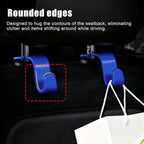 Purse Hook for Car, 4 PCS Car Purse Hook Headrest Hooks, 360° Rotatable Back Seat Storage Organizer, Universal Vehicle Seat Hanger for Purses, Handbags, Grocery Bags, Water Bottles, Blue