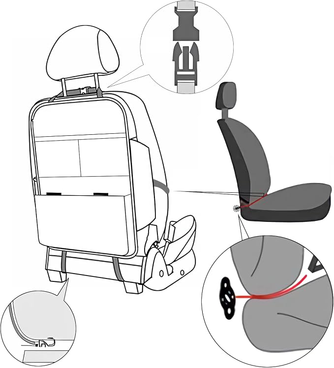 Seat Back Protector,Shields Seat Backs From Kicks and Adds Storage | kick mats back seat protector easy to install and clean, well-crafted, sturdy, durable and stylish.2 Pack