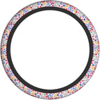 Millefleurs Different Flowers Pink Steering Wheel Cover Car Accessories Cute for Women Girls Girly Universal 15 Inch Neoprene Auto Interior Decor Anti Slip Car Truck Protector