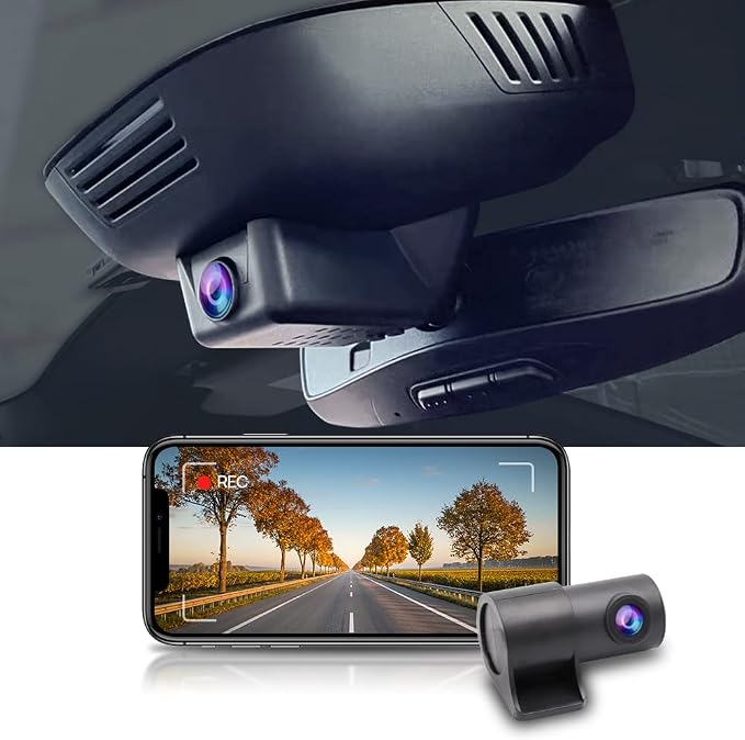 Front 2K+Rear 1080P Dash Cam for 2021-2026 Polestar 2 Plus Peformance Launch Edition, OEM Style, 2 Channel HD Video, Built-in WiFi & APP, Loop Recording, G-Sensor, Easy to Use, 64GB Card