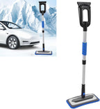 Snow Brush and Detachable Ice Scraper,Car Snow Scrapers Aluminium Alloy Ergonomic Handle Efficient Snow Removal Snow Broom Ice Scraper for Car Windshield (Blue)