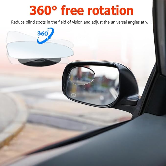 2PCS Blind Spot Mirror, Automotive Exterior Accessories, 360° Adjustable Hd Wide-Angle View For Most Cars, SUVs, Trucks (Oval Mirror)