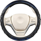 Car Steering Wheel Cover, 14.5-15" Anti-Slip Steering Wheel Protector with 3D Honeycomb Massage Grip, Comfortable Auto Interior Decor Accessories, Universal for SUV Van Truck (Black/Blue)