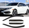 Side Window Visor Wind Vent Deflector fit for 2016-2021 Honda Civic Sedan,4pcs Outside Mount Style Dark Smoke Shade Sun Rain Guards Set 94682