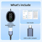 Wireless Carplay Adapter for iPhone Apple, 2026 Mini CarPlay Dongle, Plug & Play, No Delay, Convert Wired to Wireless Bluetooth Apple Carplay, with USB&USB-C, for iOS 10+ and 2016+ Cars,Silver