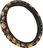 Pumpkin Pattern Car Steering Wheel Cover Soft Sweat Absorbing Non-Slip Steering Wheel Covers 15 inch Universal Fit Alomost Cars SUVs Truck Halloween Car Interior Decoration