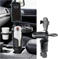 Car Cup Holder Tray, 3 in 1 Multifunctional Vehicle Food Water Bottle Phone Holder Expander Adapter with Adjustable Base, Detachable Auto Interior Food Tray Table, Universal Fit (Carbon Fiber)
