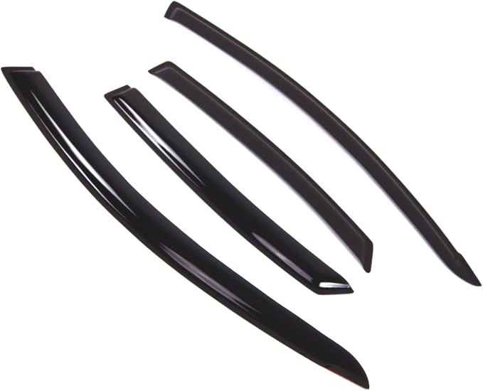 WD2-253 Dark Smoke 4 Pcs Set Window Visor (Outside Mount) Deflector Rain Guard Compatible with 2007-2010 Hyundai Elantra