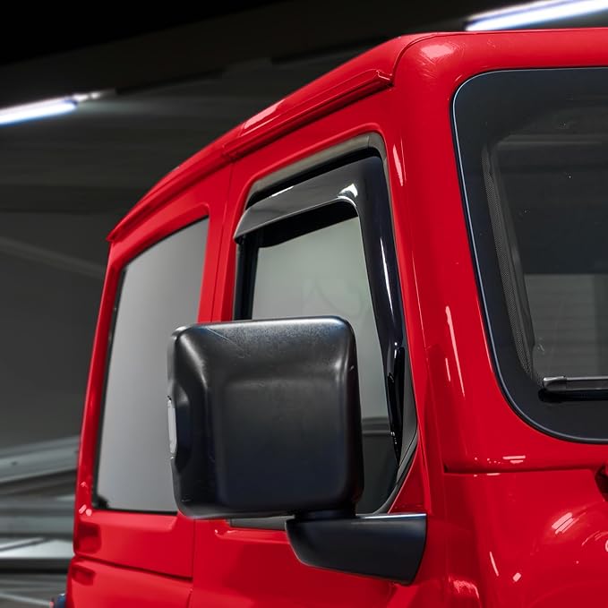 Voron Glass in-Channel Extra Durable Rain Guards for Jeep Wrangler JL 2018-2026/Jeep Gladiator 2020-2026, Window Deflectors, Vent Window Visors, 2 Pieces - 200263