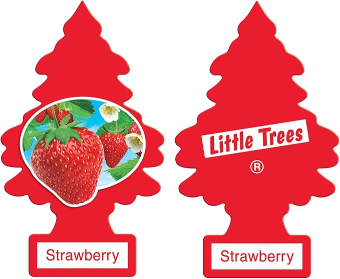 Car Air Freshener | Hanging Paper Tree for Home or Car | Strawberry | 6 Pack