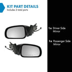 2 Piece Driver and Passenger Side Mirror Assembly Set Electric Adjustment Non-Heated No Memory Black Compatible with 2004-2008 Pontiac Grand Prix GM1320279 GM1321279