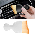 Car Interior Detailing Brush, Auto Soft Hair Cleaning Brushes, Curved Dirt Dust Collectors, Removal Tool for Dashboard Air Conditioner Vents Leather, Scratch Free (White/1PCS)