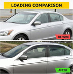 Original Side Window Deflector Visor Rain Guard fit for 2008-2012 Honda Accord Sedan,4pcs Outside Mount Tape-on Shatterproof Dark Smoke Window Shades 94960