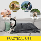 Dog Towel Super Absorbent Microfiber Dog Drying Towel Soft Pet Bath Towel for All Dogs and Cats with Embroidered Paw Print 30inch x 50inch Gray
