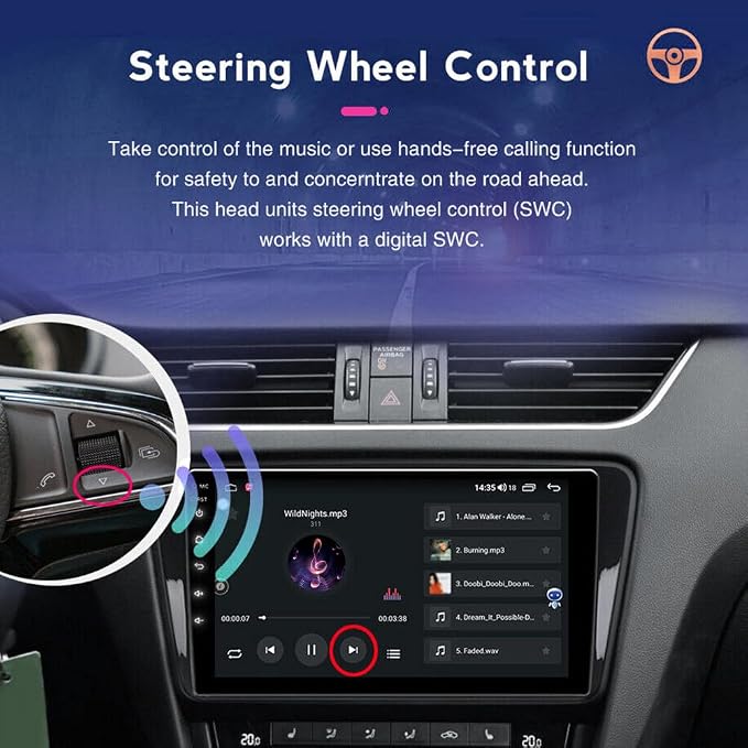 Android 14 Double Din Car Stereo Upgrade Radio for Passat Jetta Tiguan Beetle Golf MK6, 9" Touchscreen Carplay Android Auto GPS WiFi Bluetooth RDS DSP SWC Mirrorlink Mic Backup Camera