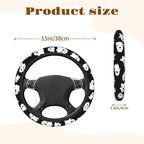 Steering Wheel Cover Accessories Neoprene Cover, Breathable Non-Slip Easy to Install Suitable for Women Men, 14.5-15.5 Inch for Car SUV Van Truck Universal - Ghost