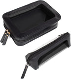 2Pack Clear Makeup Bags Set, Portable Makeup Brush Bag, Zipper Storage Bag Organizer Pouch, Versatile Storage Stationery, Travel Storage Bag, Portable Cosmetic Storage Bag (Black)
