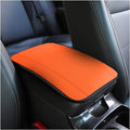 Car Armrest Storage Box Mat, Fiber Leather Car Center Console Cover, Car Armrest Seat Box Cover Accessories Interior Protection for Most Vehicle, SUV, Truck, Car (Orange)